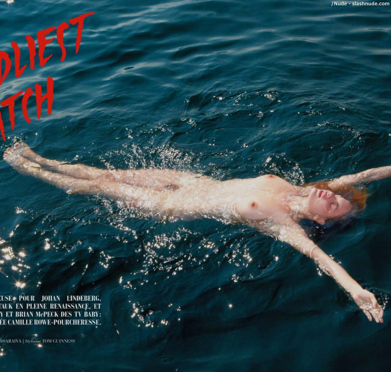 Camille Rowe Nude Makes A Good Catch In Hommes 1