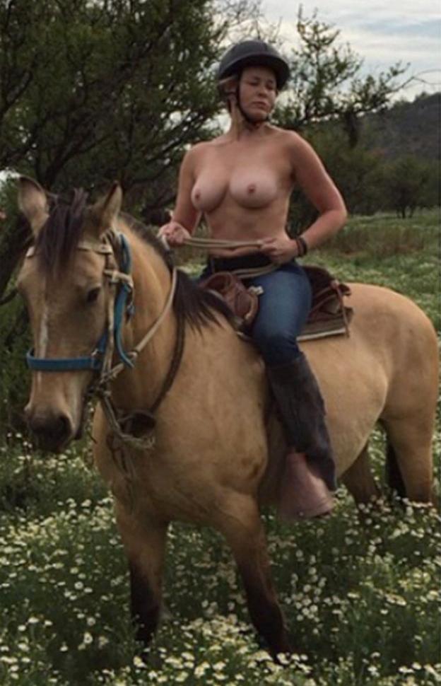 Chelsea Handler Topless On A Horse In Instagram Protest 2
