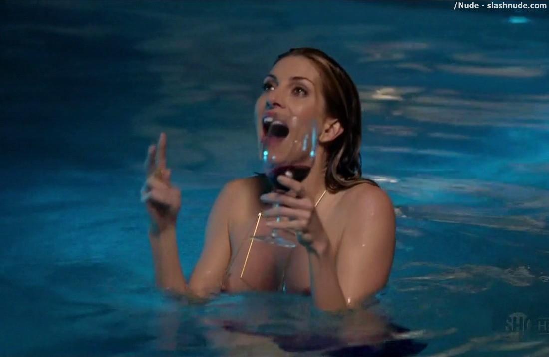 Dawn Olivieri Topless In The Pool On House Of Lies 15