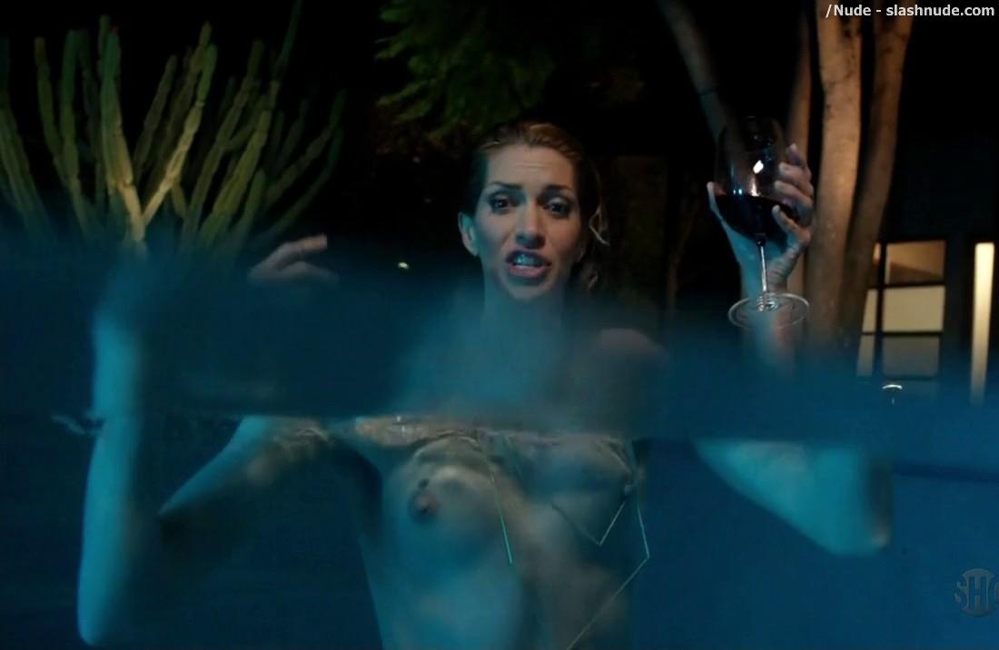 Dawn Olivieri Topless In The Pool On House Of Lies 17