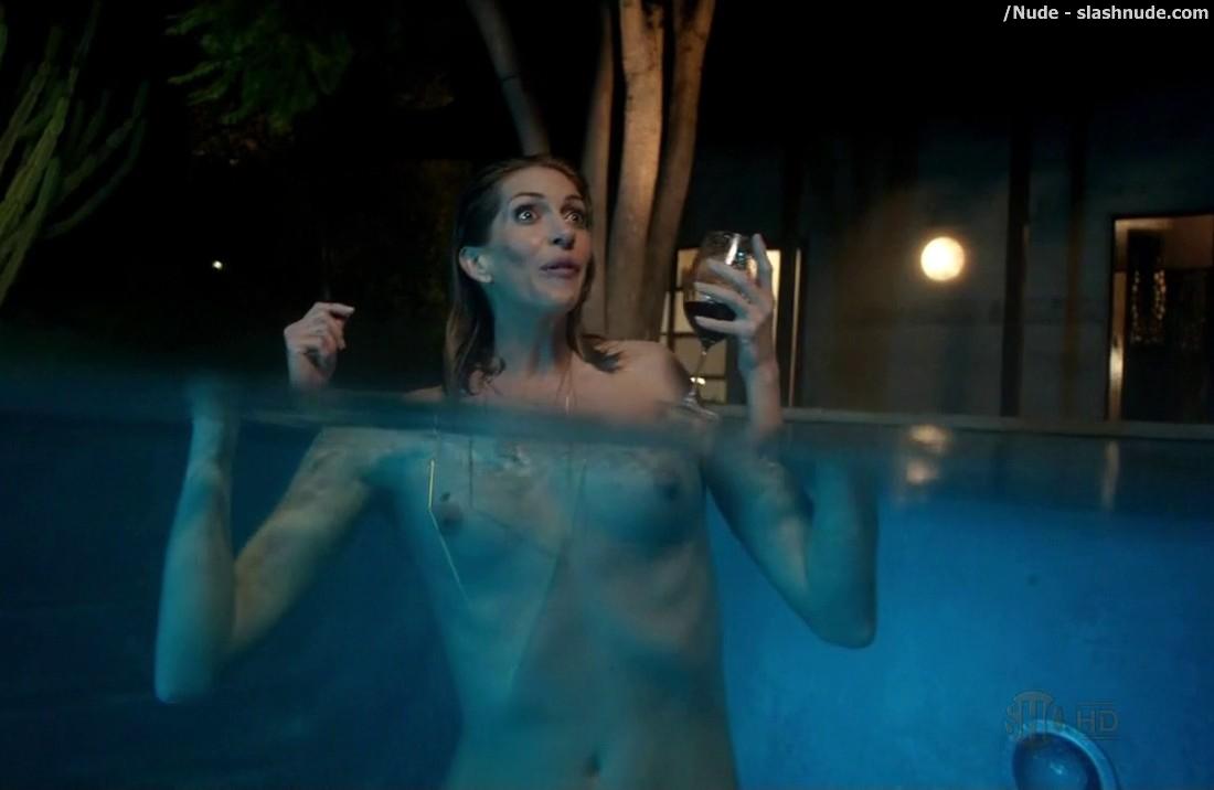 Dawn Olivieri Topless In The Pool On House Of Lies 21