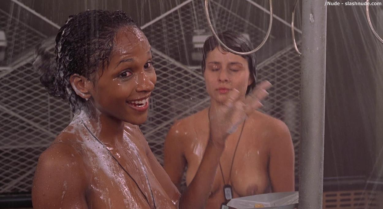 Dina Meyer Topless Starship Troopers Shower 5