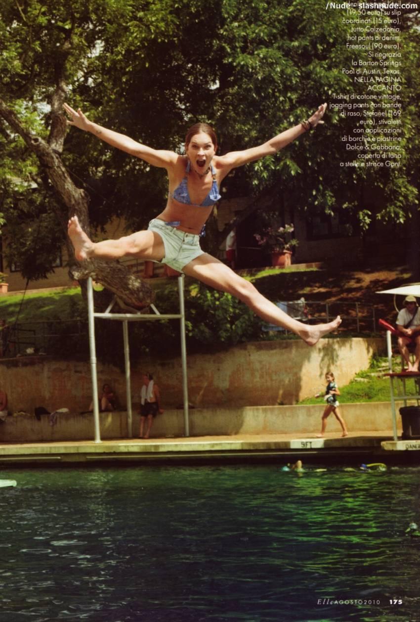 Erin Wasson Topless For A Dip In Elle 15