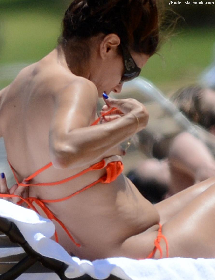 Eva Longoria Nipple Slip Out Of Bikini In Puerto Rico 5