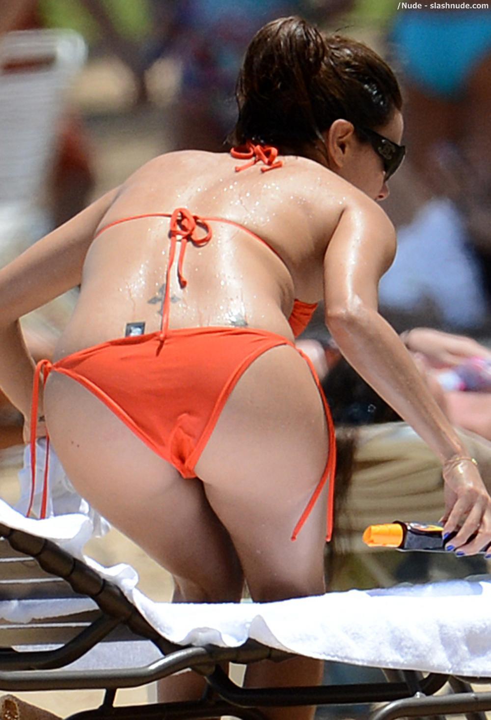 Eva Longoria Nipple Slip Out Of Bikini In Puerto Rico 9