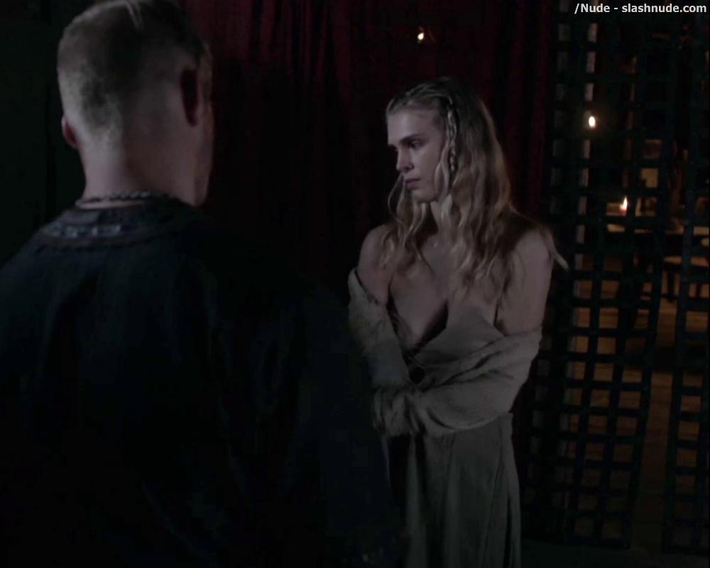Gaia Weiss Topless For A Flash On Vikings 2