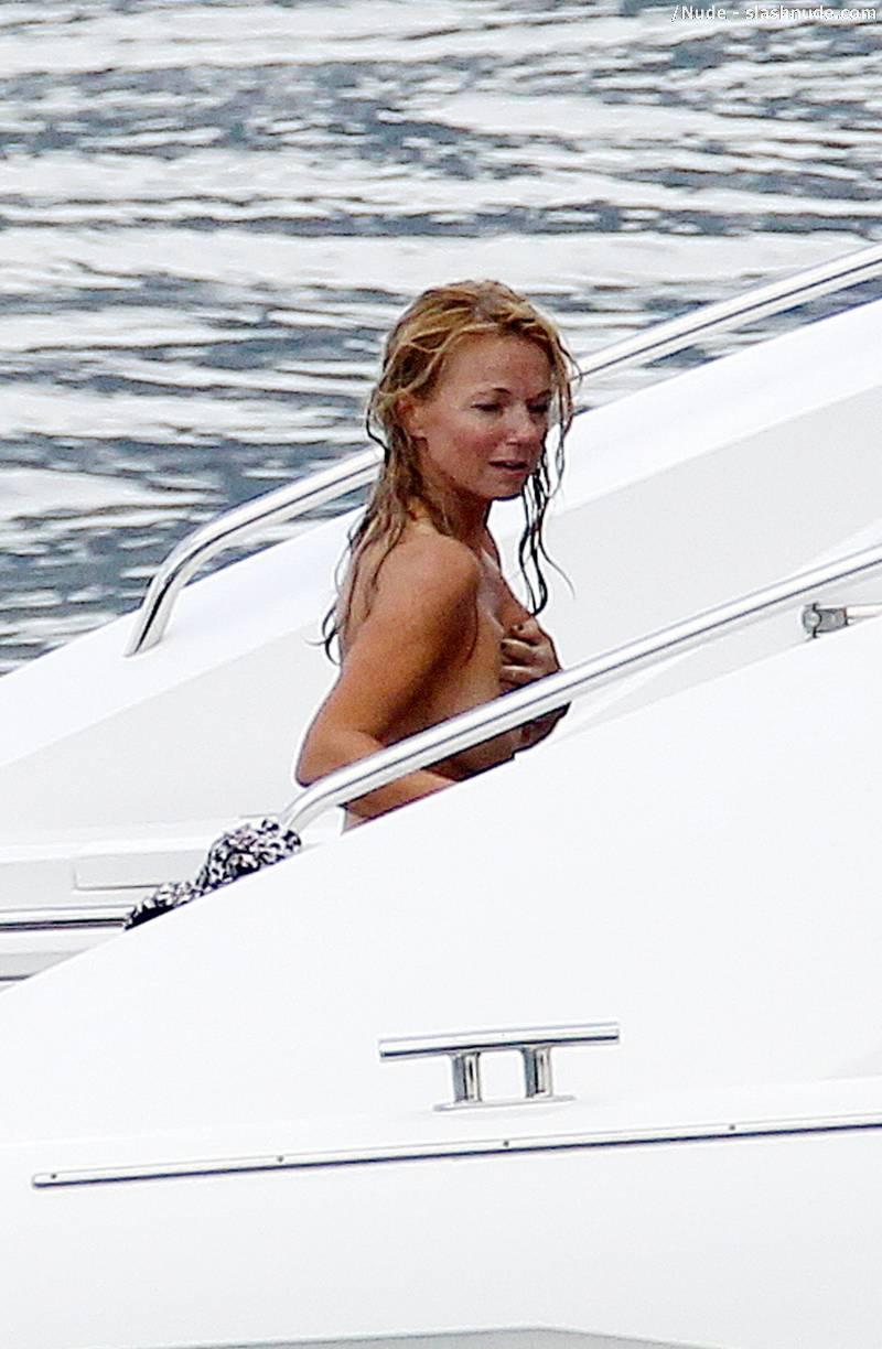 Geri Halliwell Topless On Hot Summer Day On Yacht 18