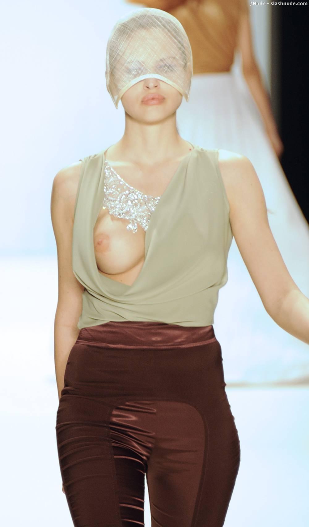 Hana Nitsche Breast Slips Out Of Her Top On Runway 7