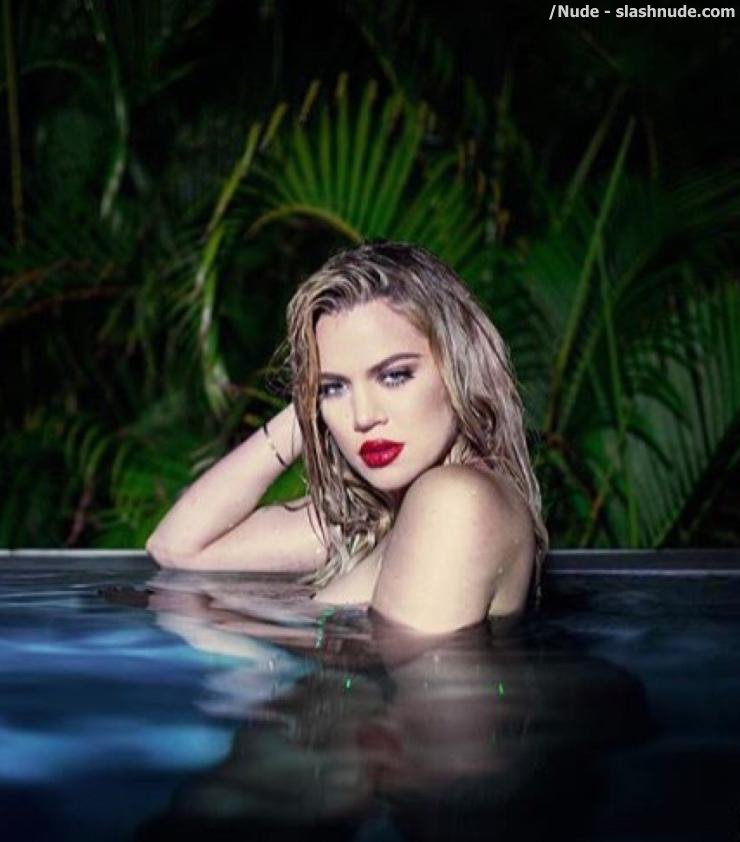 Khloe Kardashian Nude Top To Bottom In Pool Photoshoot 4