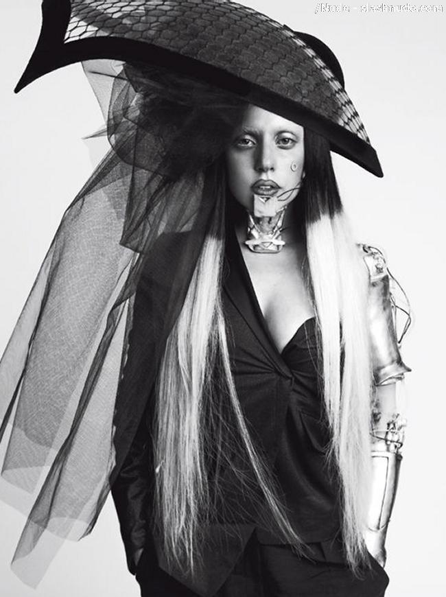 Lady Gaga Topless With Shirt Off For Vogue Italy 1
