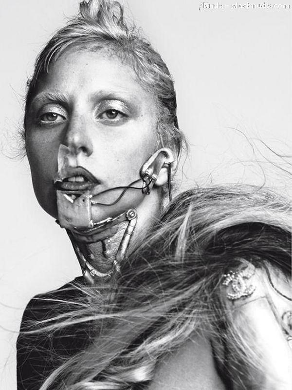 Lady Gaga Topless With Shirt Off For Vogue Italy 8