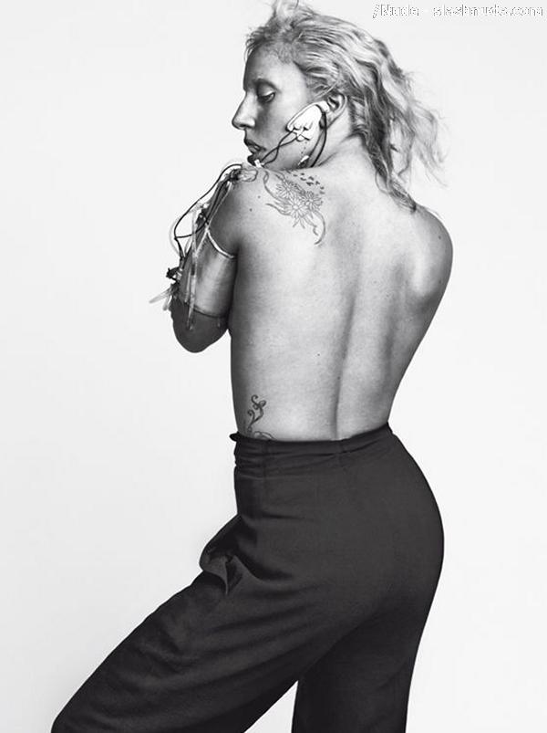 Lady Gaga Topless With Shirt Off For Vogue Italy 9