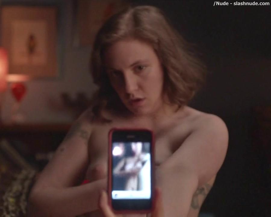 Lena Dunham Topless For A Cell Phone Photo Pose 17