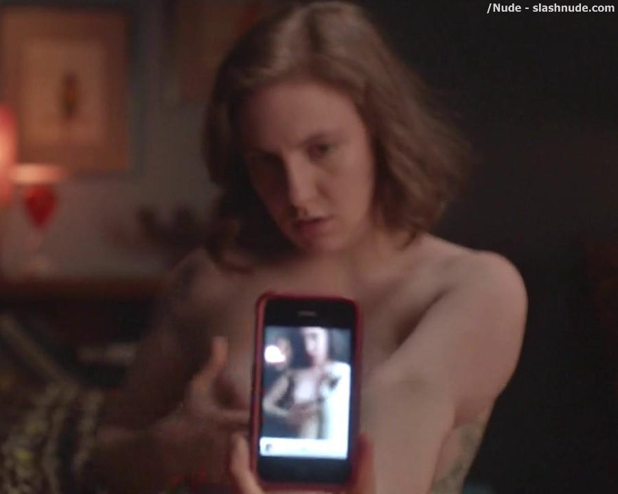 Lena Dunham Topless For A Cell Phone Photo Pose 18
