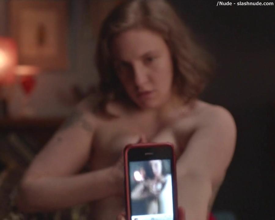Lena Dunham Topless For A Cell Phone Photo Pose 19
