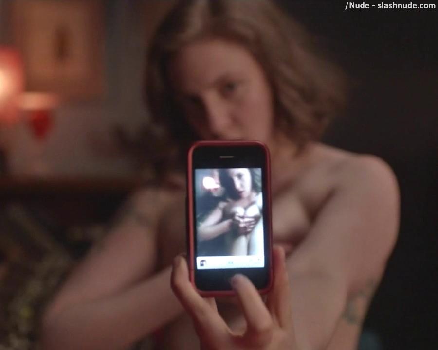 Lena Dunham Topless For A Cell Phone Photo Pose 20