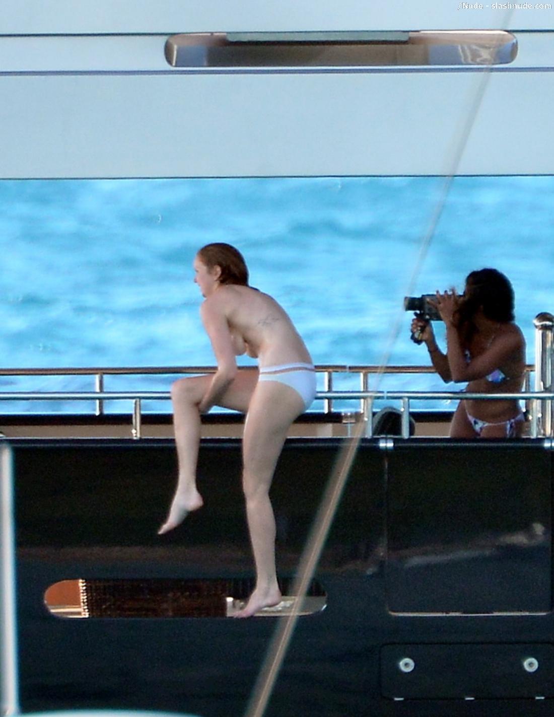 Lily Cole Topless For Bon Voyage On A Yacht In St Barts 11