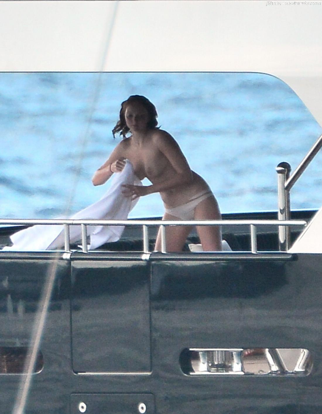 Lily Cole Topless For Bon Voyage On A Yacht In St Barts 15