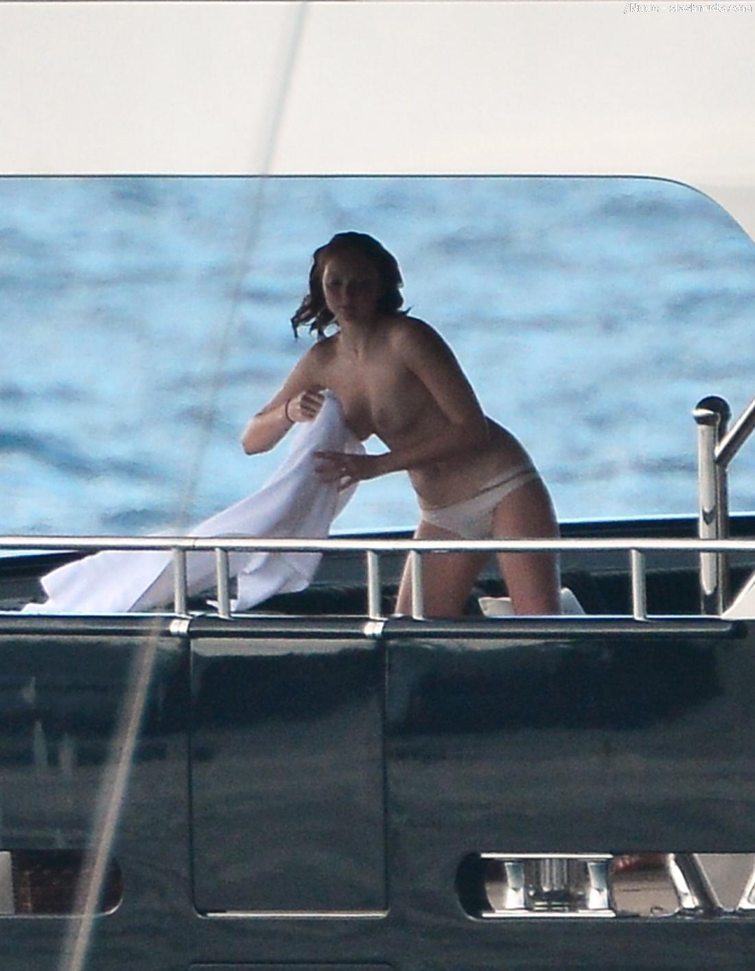 Lily Cole Topless For Bon Voyage On A Yacht In St Barts 16