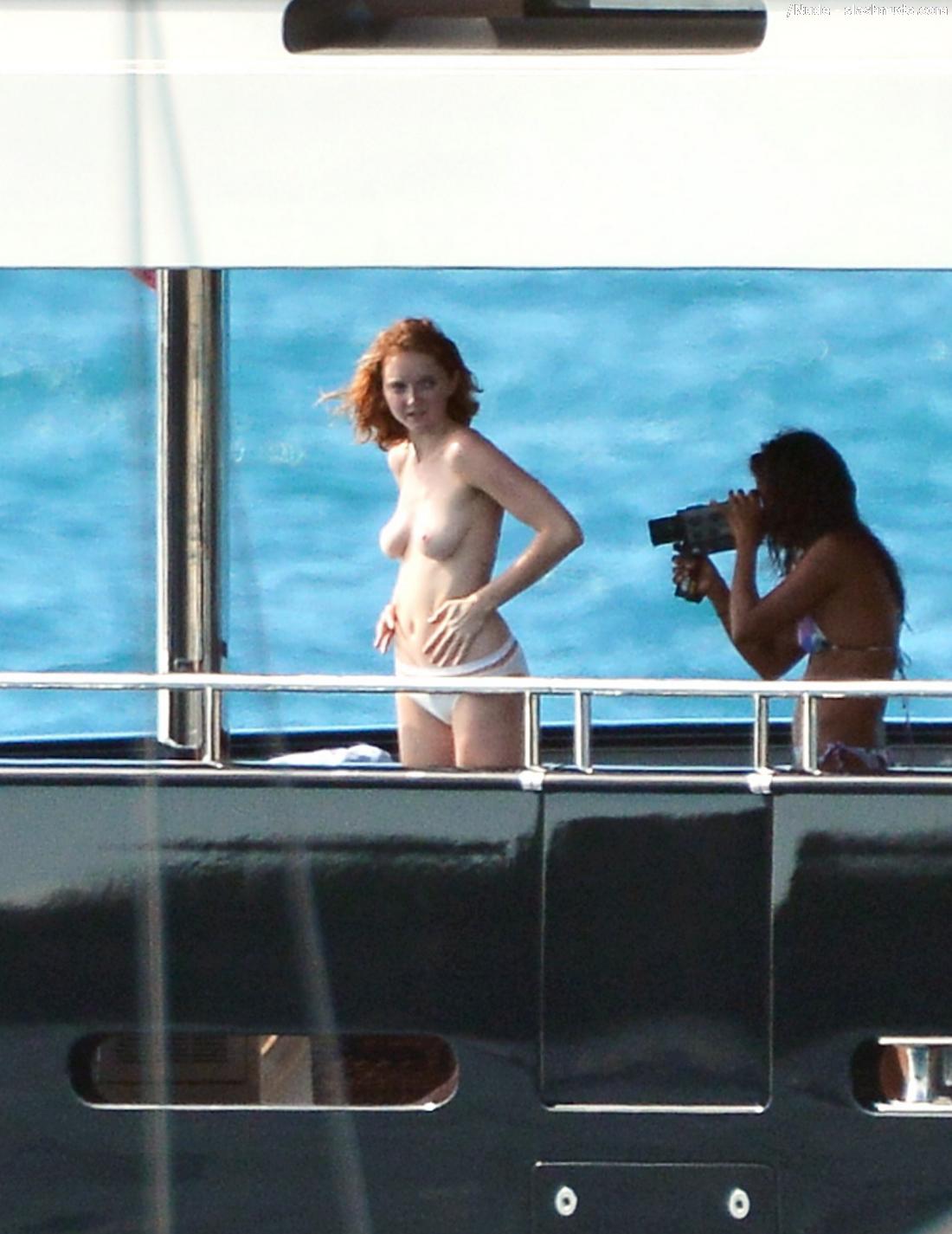 Lily Cole Topless For Bon Voyage On A Yacht In St Barts 4