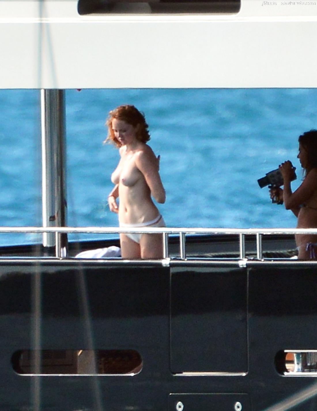 Lily Cole Topless For Bon Voyage On A Yacht In St Barts 5