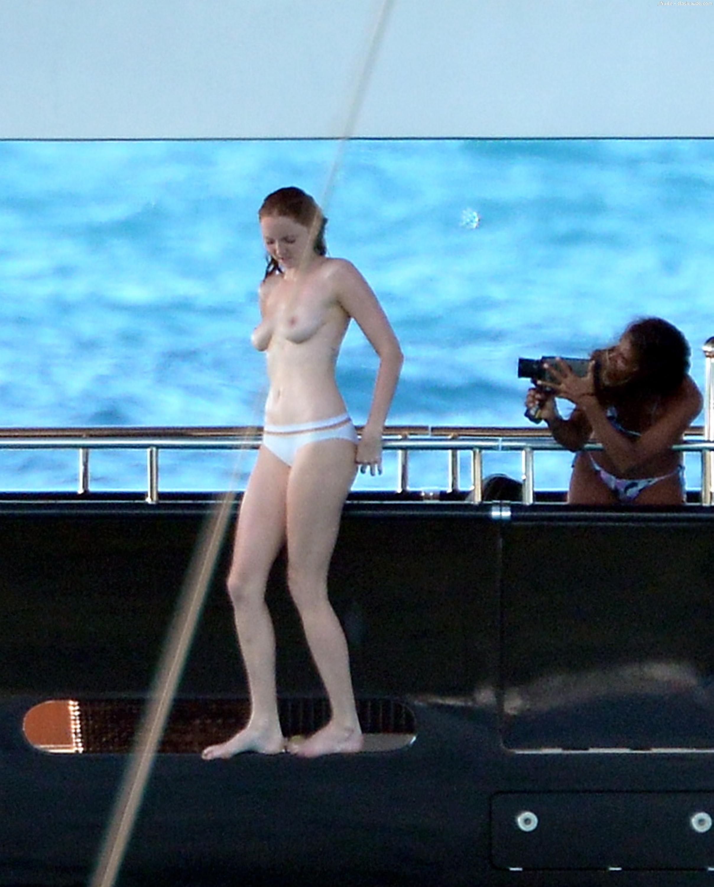 Lily Cole Topless For Bon Voyage On A Yacht In St Barts 6