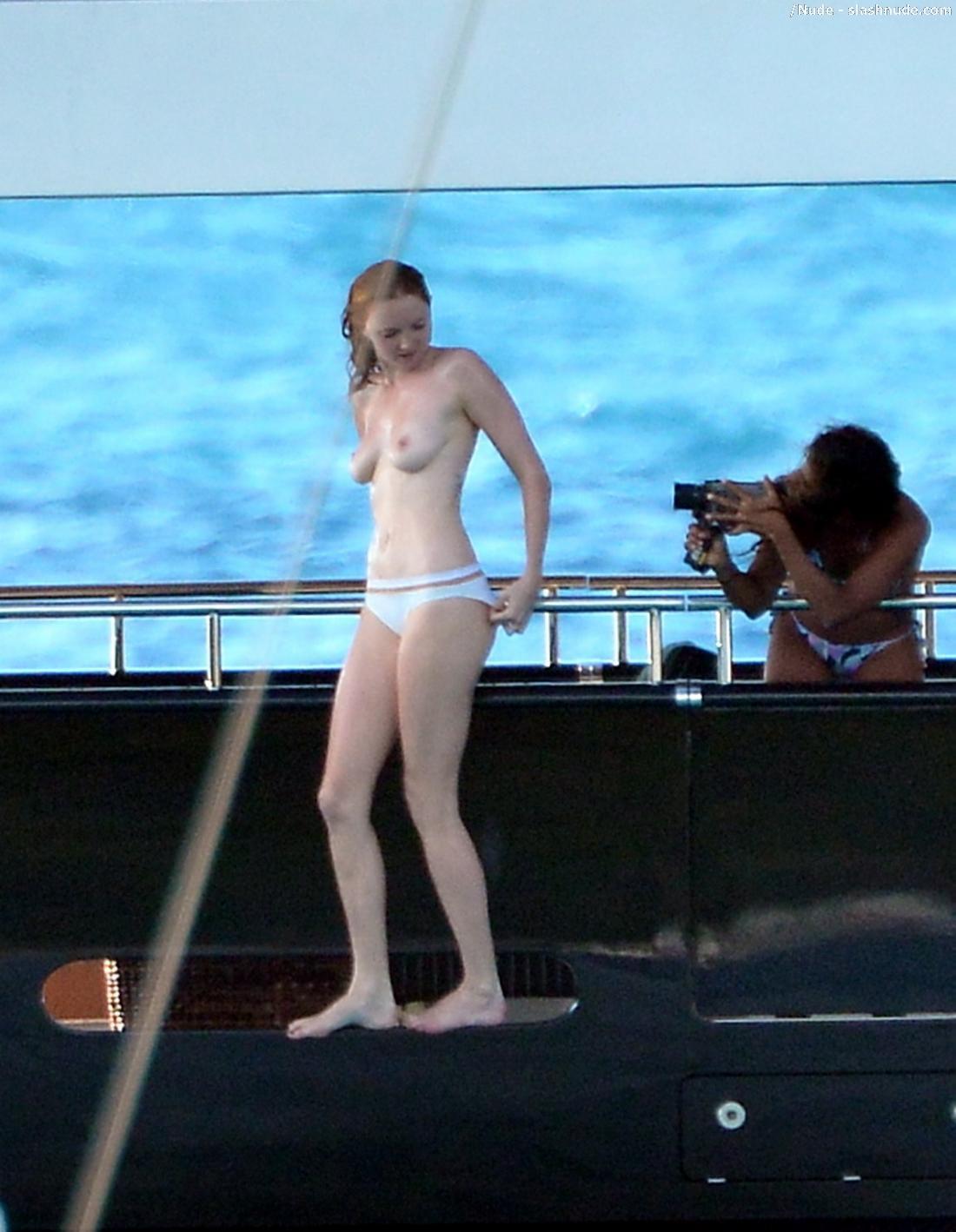 Lily Cole Topless For Bon Voyage On A Yacht In St Barts 7