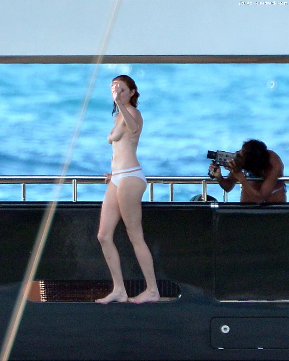 Lily Cole Topless For Bon Voyage On A Yacht In St Barts 8