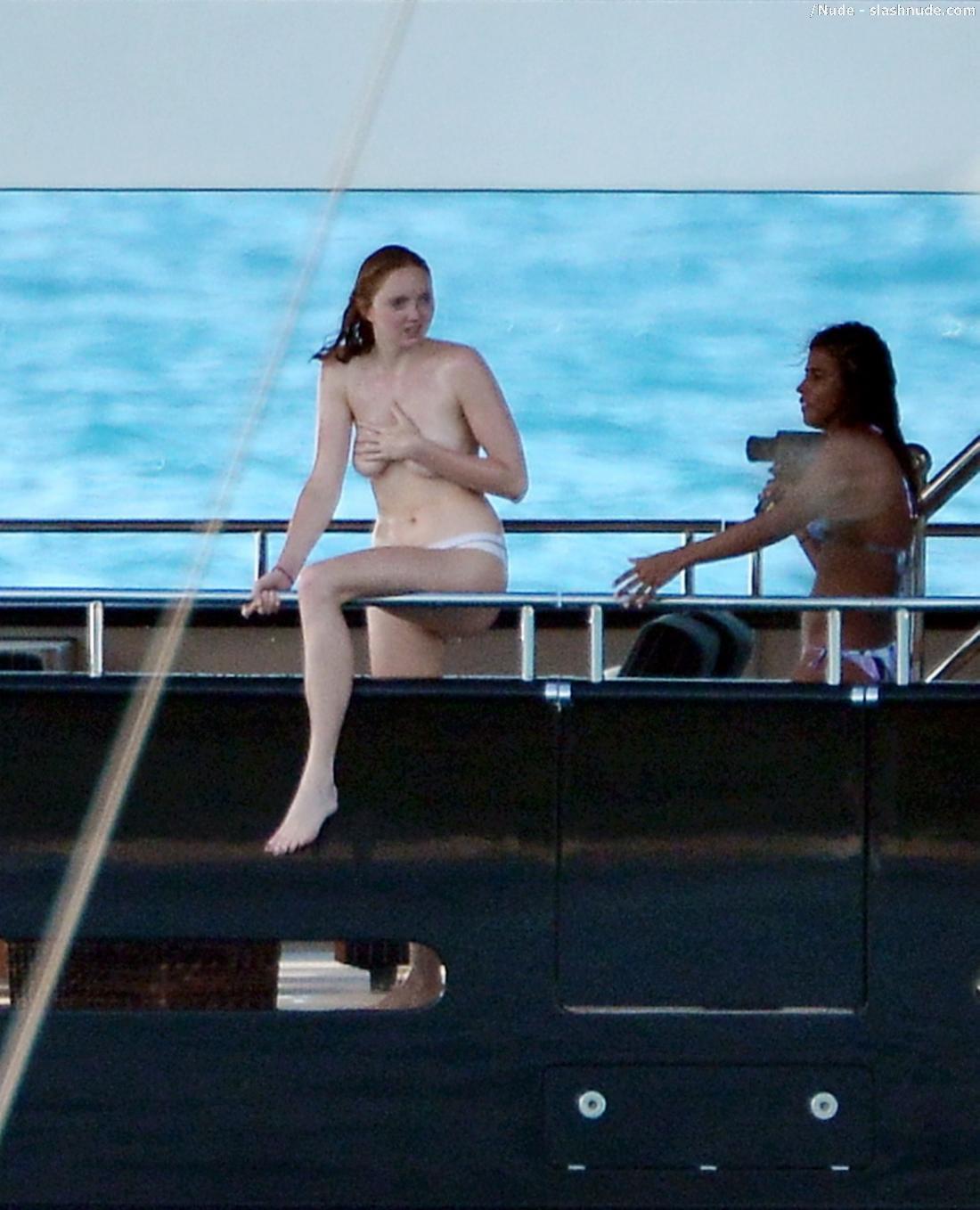 Lily Cole Topless For Bon Voyage On A Yacht In St Barts 9