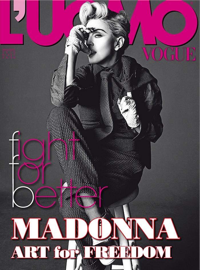 Madonna Topless On All Fours In Luomo Vogue 1