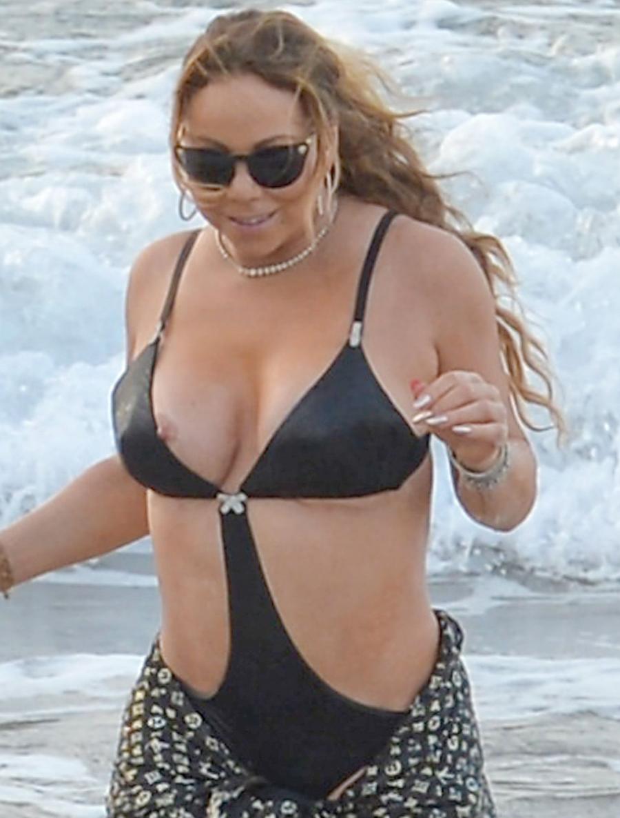 Mariah Carey Nipple Slips Out Of Bikini At Beach 7