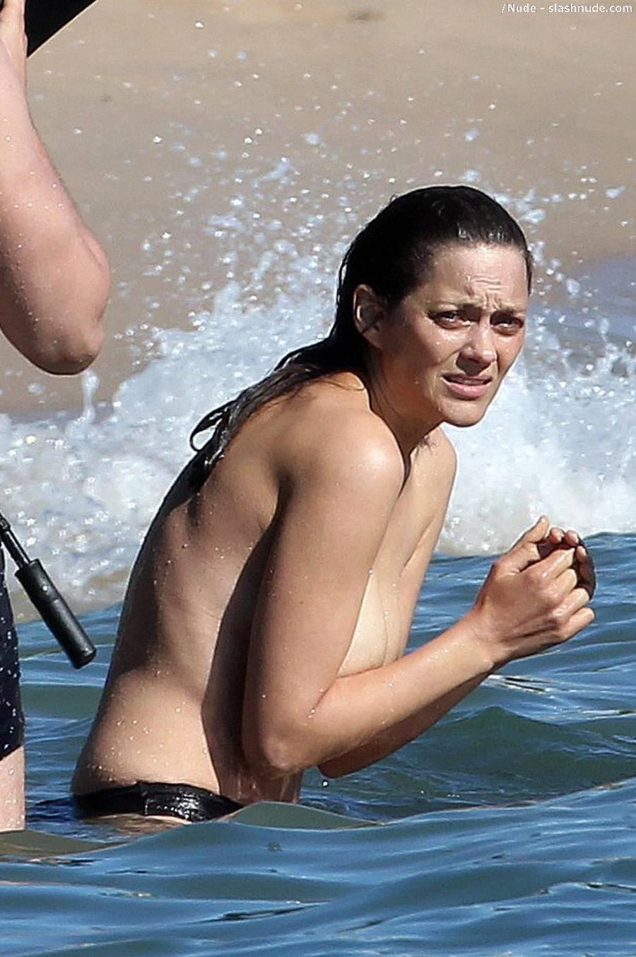 Marion Cotillard Topless Means Big Breasts On Location 13