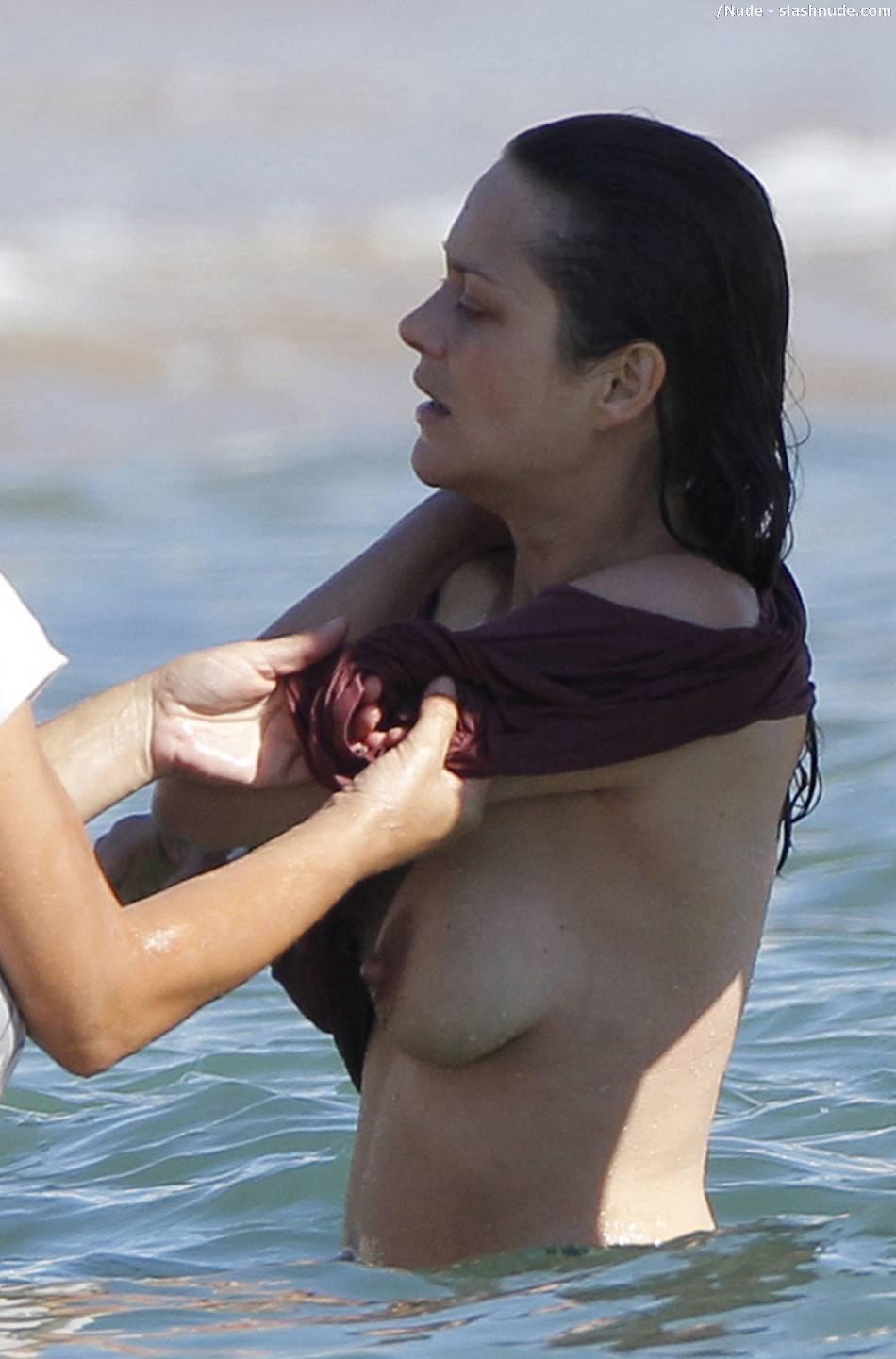 Marion Cotillard Topless Means Big Breasts On Location 7