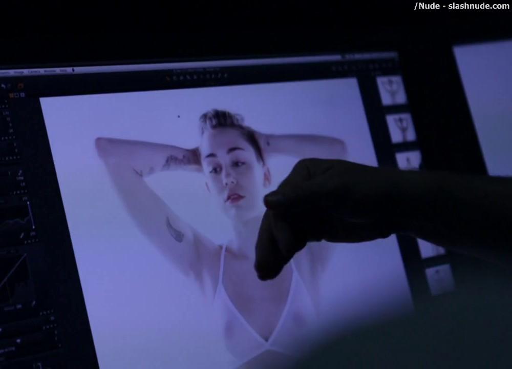 Miley Cyrus Breasts Bared Behind Scenes Of Adore You 7