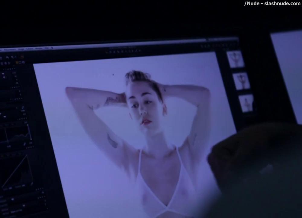 Miley Cyrus Breasts Bared Behind Scenes Of Adore You 8