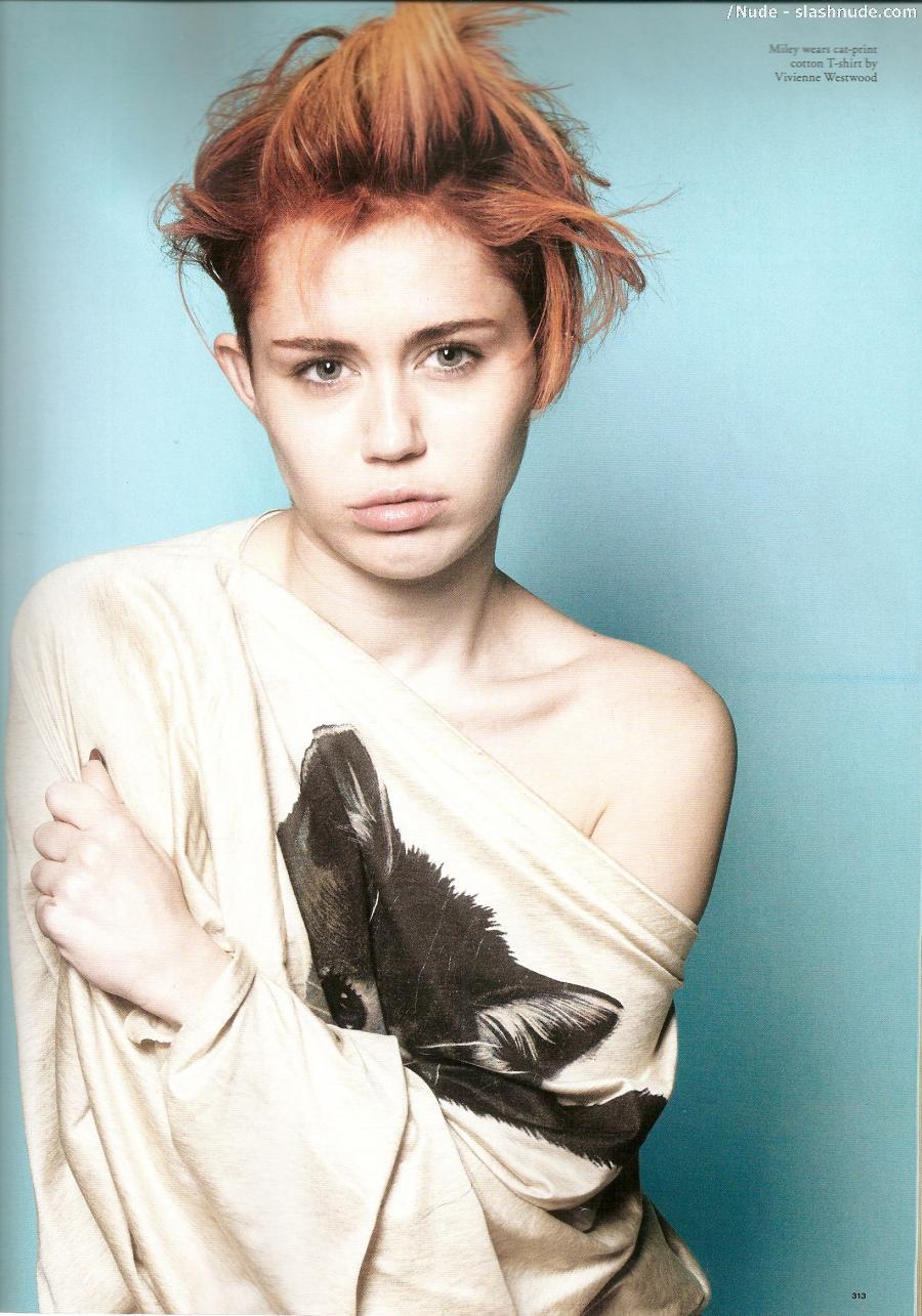 Miley Cyrus Topless And Unusual In W And Love Magazines 9