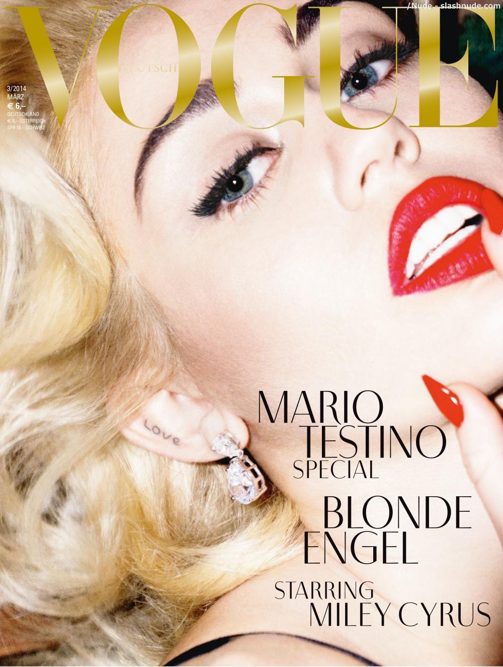 Miley Cyrus Topless Marilyn Monroe In Vogue Germany 1