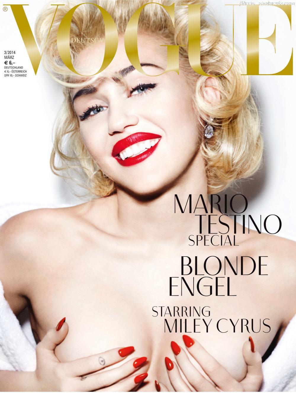Miley Cyrus Topless Marilyn Monroe In Vogue Germany 2
