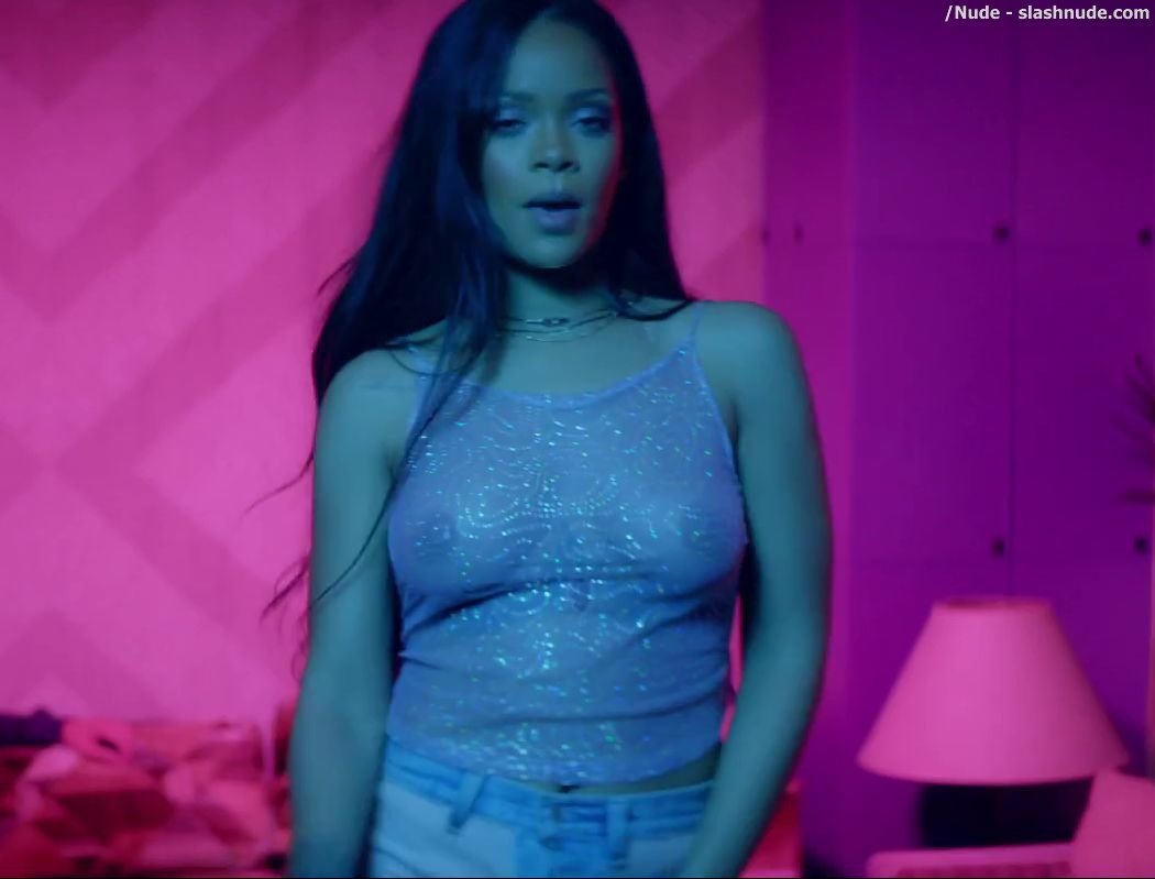 Rihanna Bare Breasts Star In Work Music Video With Drake 12