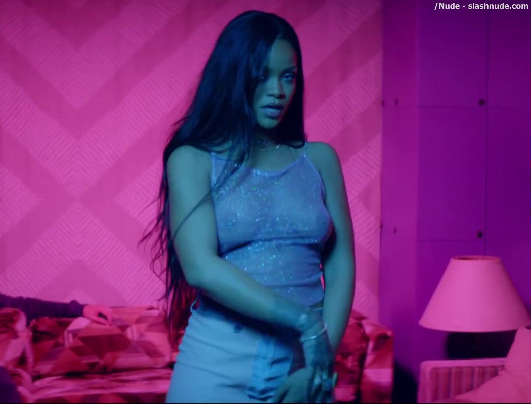 Rihanna Bare Breasts Star In Work Music Video With Drake 13