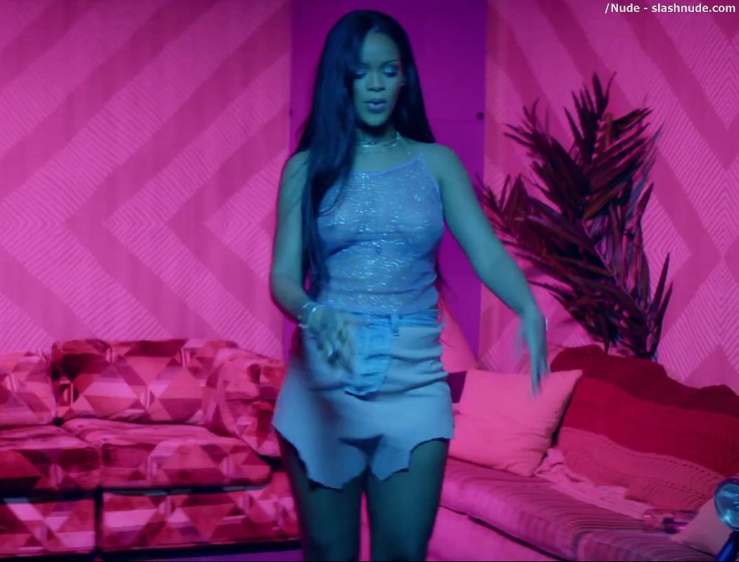Rihanna Bare Breasts Star In Work Music Video With Drake 14