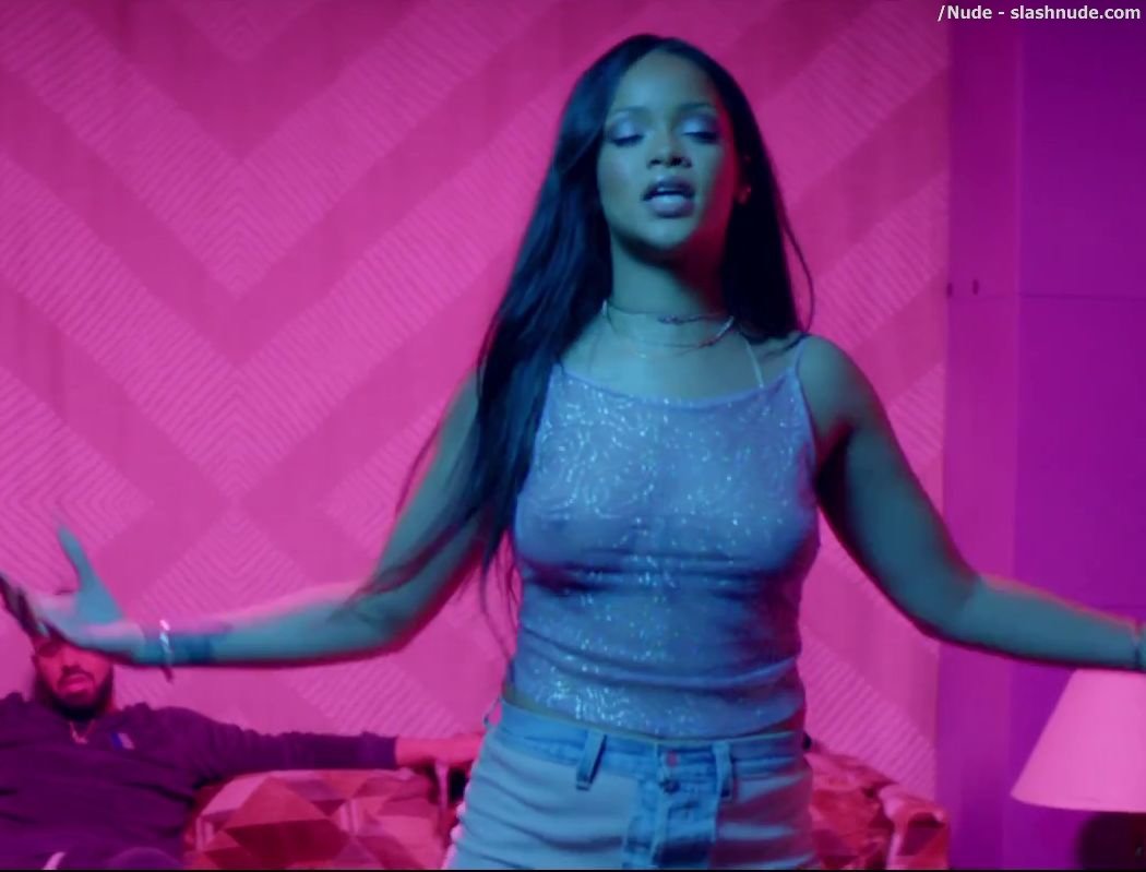 Rihanna Bare Breasts Star In Work Music Video With Drake 15