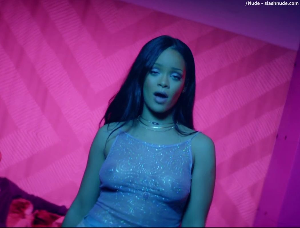 Rihanna Bare Breasts Star In Work Music Video With Drake 17
