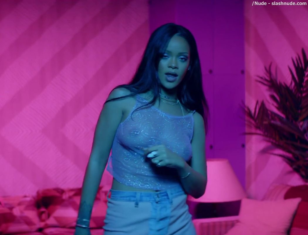 Rihanna Bare Breasts Star In Work Music Video With Drake 20