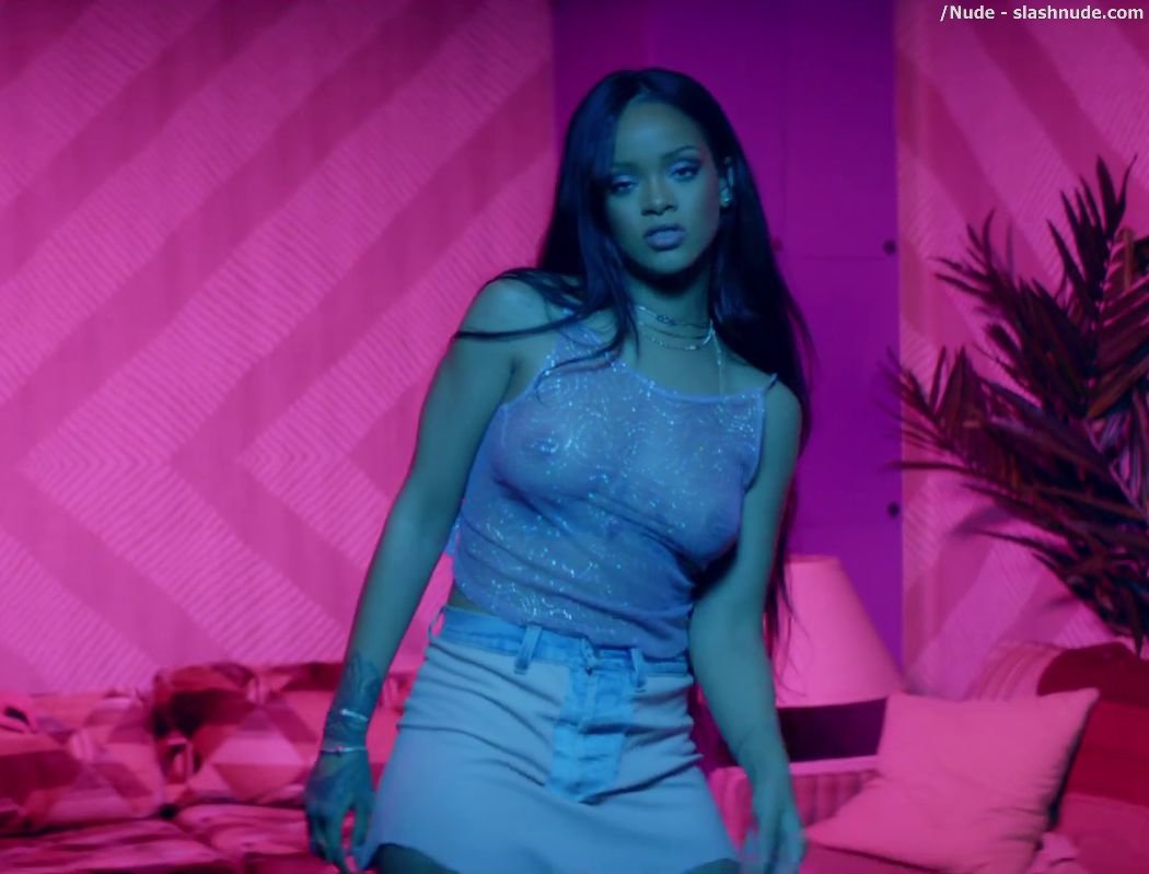 Rihanna Bare Breasts Star In Work Music Video With Drake 21