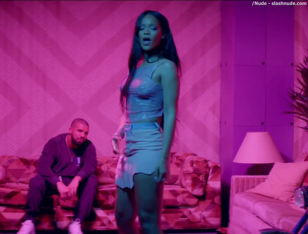 Rihanna Bare Breasts Star In Work Music Video With Drake 24