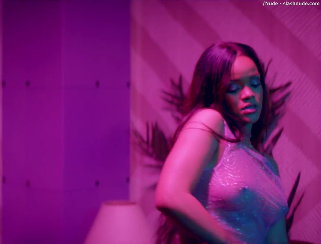 Rihanna Bare Breasts Star In Work Music Video With Drake 28
