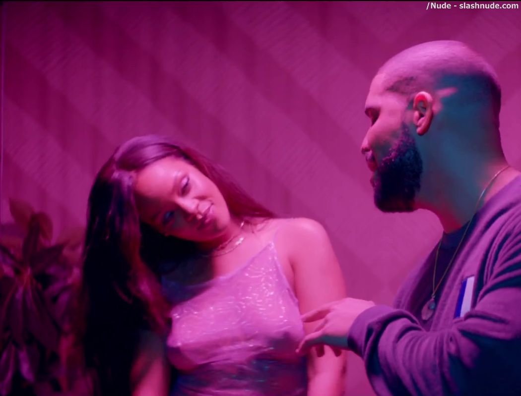 Rihanna Bare Breasts Star In Work Music Video With Drake 29