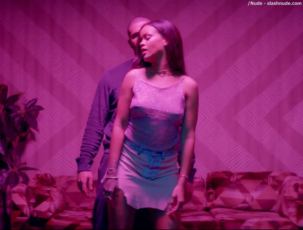 Rihanna Bare Breasts Star In Work Music Video With Drake 33
