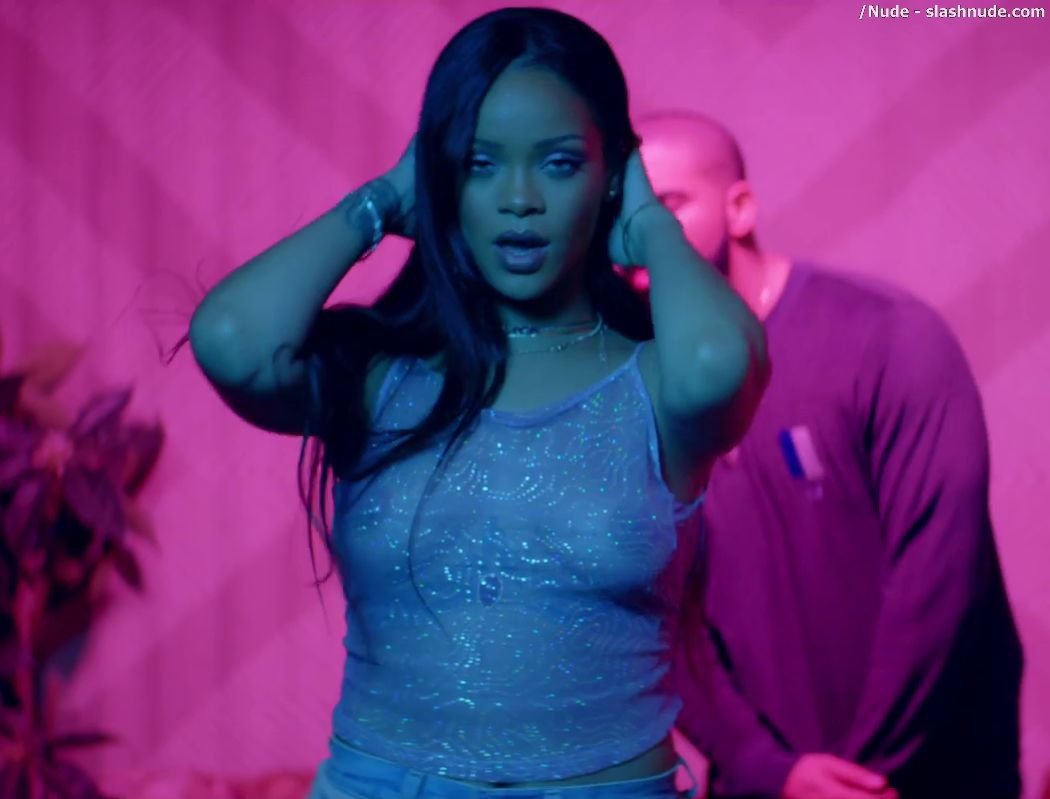 Rihanna Bare Breasts Star In Work Music Video With Drake 7